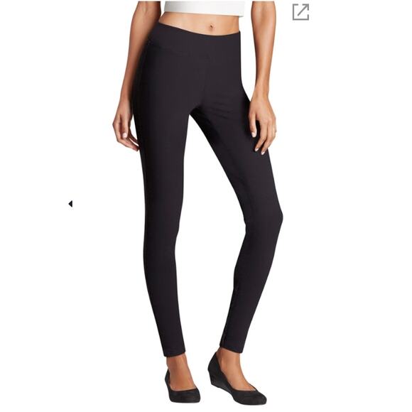 Hanes Solid Black Straight Leggings Comfortable Classic Basic Layering S Small - Picture 1 of 6